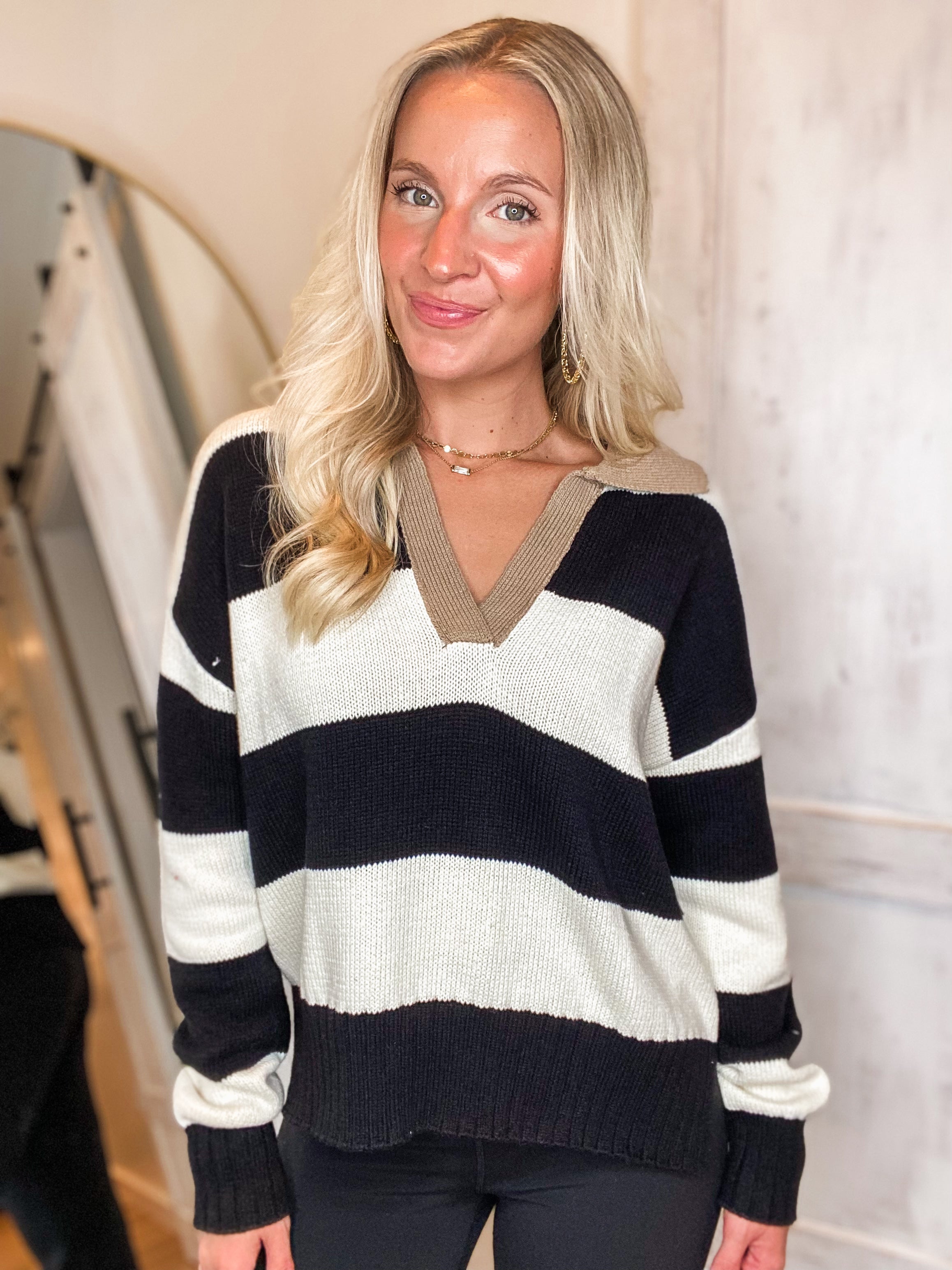 Love Like Mine Ivory Stripe Sweater