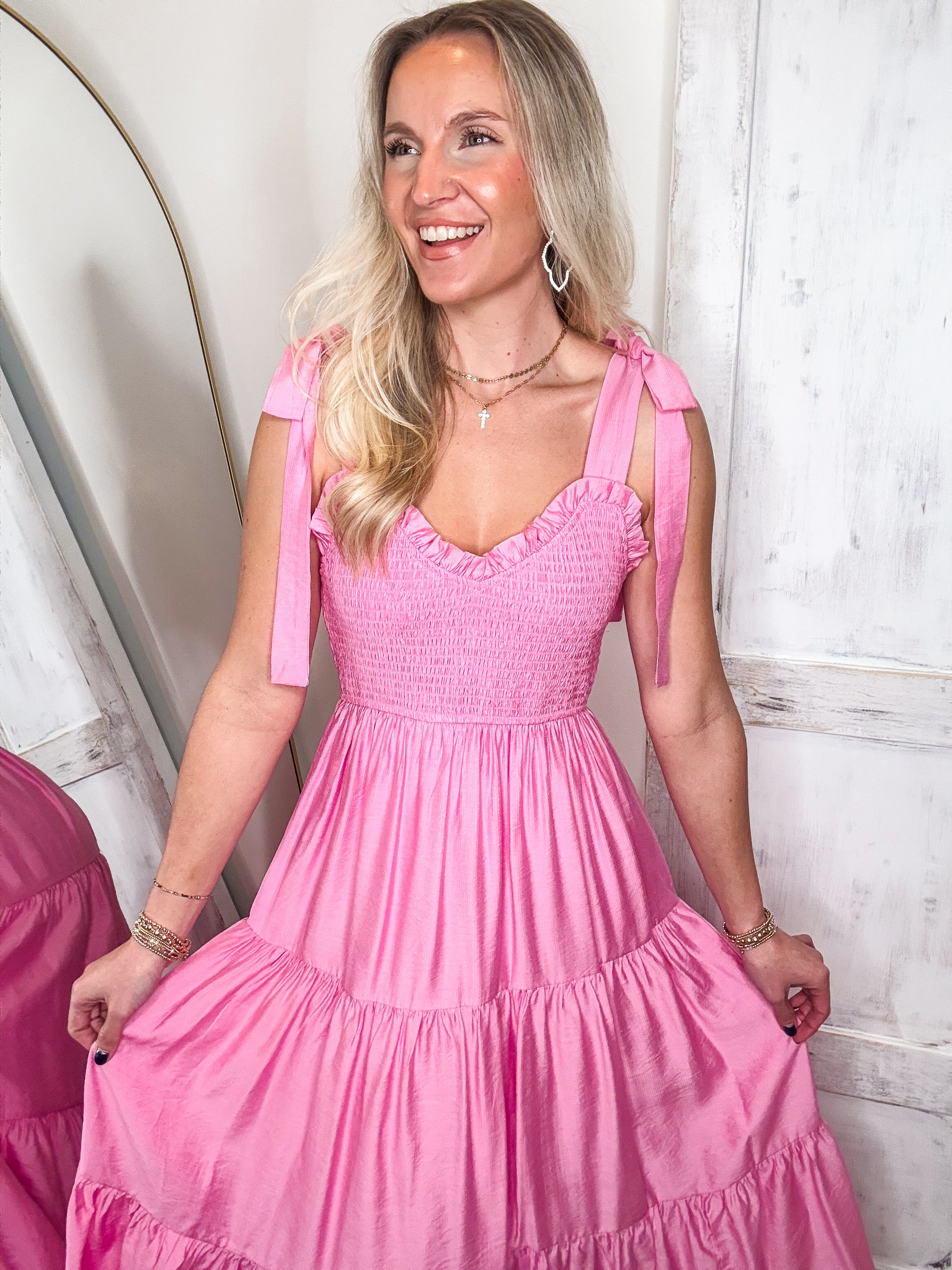faded pink dress McKenna Dress Faded Petals