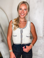 Load image into Gallery viewer, Prepped For The Day Ivory Knit Vest Tank
