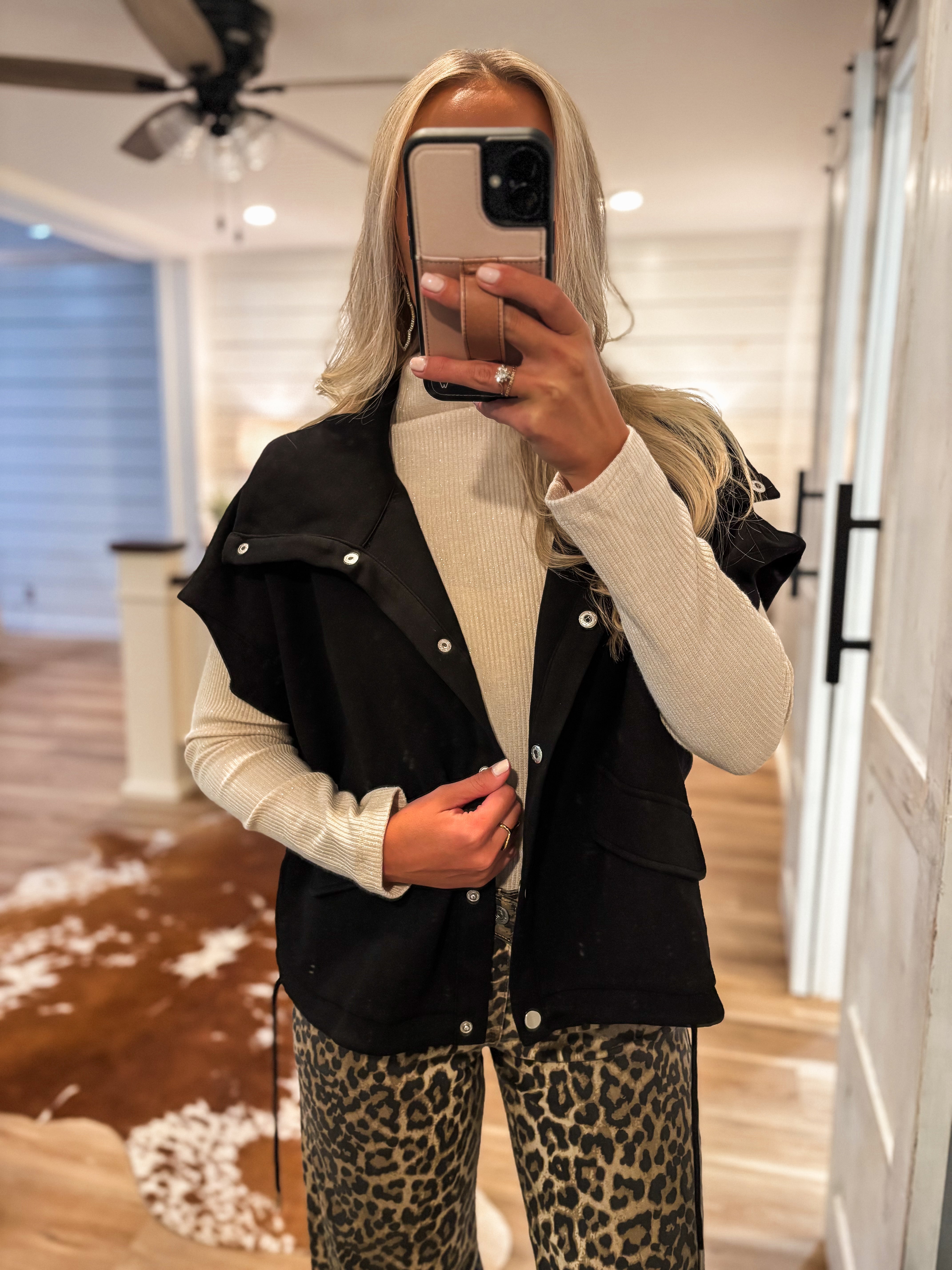 Gotta Have It Black Button Down Vest