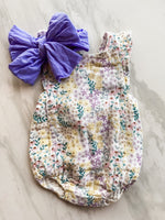 Load image into Gallery viewer, Angel Dear Spreading Joy Floral Sunsuit
