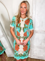 Load image into Gallery viewer, Never Guessed Floral S/S Sweater Dress
