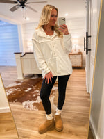 Load image into Gallery viewer, She&#39;s It Snap Button Oversized Ivory Pullover
