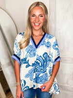 Load image into Gallery viewer, All Along Navy Paisley Blouse
