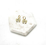 Load image into Gallery viewer, Gold Quilted Bow Coquette Huggie Hoops Holiday Earrings
