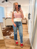Load image into Gallery viewer, High Hopes Red Stripe Polo Tank
