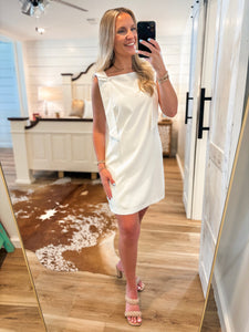 Welcome Here White Bow Mini Dress