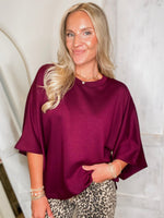Load image into Gallery viewer, Plan To Stay Maroon Luxe Blouse
