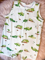 Load image into Gallery viewer, Angel Dear Alligator Shortie Romper
