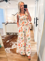 Load image into Gallery viewer, On Island Time Tropical Print Linen Tank &amp; Palazzo Pant Set
