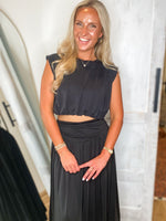 Load image into Gallery viewer, Reminding You Black Balloon Top &amp; Maxi Skirt
