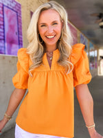 Load image into Gallery viewer, My Scene Neon Orange Textured THML Blouse
