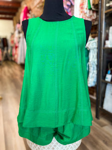 Patio View Kelly Green Tank & Shorts Set