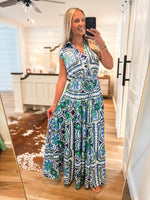 Load image into Gallery viewer, Reason I&#39;m Here Royal Blue Floral PINCH Maxi Dress
