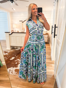 Reason I'm Here Royal Blue Floral PINCH Maxi Dress