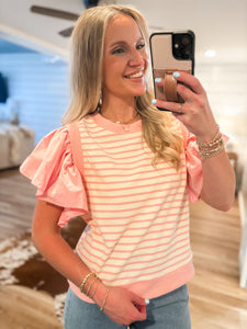 Change My Mind Pink Stripe Blouse