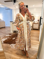 Load image into Gallery viewer, Way You Love Ivory Multi Paisley Zip Midi Dress

