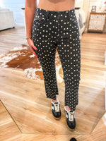 Load image into Gallery viewer, Black Polka Dot Just Black Cropped Flare Denim
