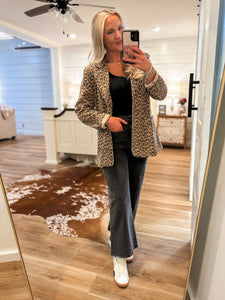 Running Wild Leopard Denim Blazer