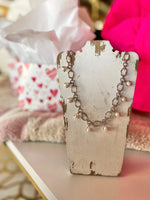 Load image into Gallery viewer, Ashton White Pearl Silver Chain Necklace
