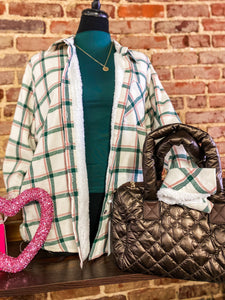 These Are The Days Teal & Mauve Plaid Shacket