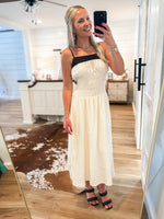 Load image into Gallery viewer, Plans Confirmed Cream Contrast Midi Dress
