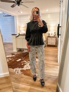 Fun Time Vintage Zebra Straight Just Black Denim