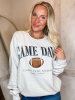 Load image into Gallery viewer, Game Day Simply Southern Gray Sweatshirt
