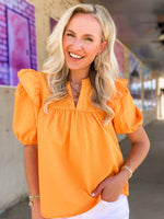 Load image into Gallery viewer, My Scene Neon Orange Textured THML Blouse
