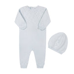 Load image into Gallery viewer, Lux Pointelle Knit Romper w/Hat
