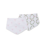 Load image into Gallery viewer, 2-pack Bandana Bibs - Bows/Rose Trellis

