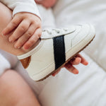 Load image into Gallery viewer, White and Black Love Bug Baby Sneaker
