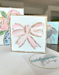 Pink Bow Mini Block