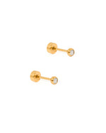 Load image into Gallery viewer, Screwback Stud Earrings - Cooper Clear Gold
