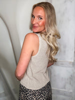 Load image into Gallery viewer, Dream Of Me Taupe Shimmer Knit Tank
