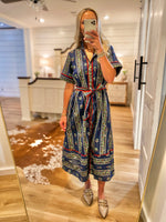 Load image into Gallery viewer, All The Feelings Navy Floral Midi Dress
