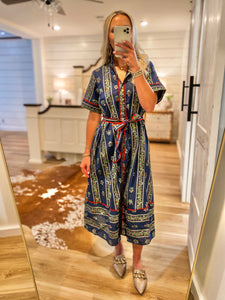 All The Feelings Navy Floral Midi Dress