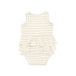 Load image into Gallery viewer, Angel Dear Oxford Tan Stripe Bubble With  Ruffles
