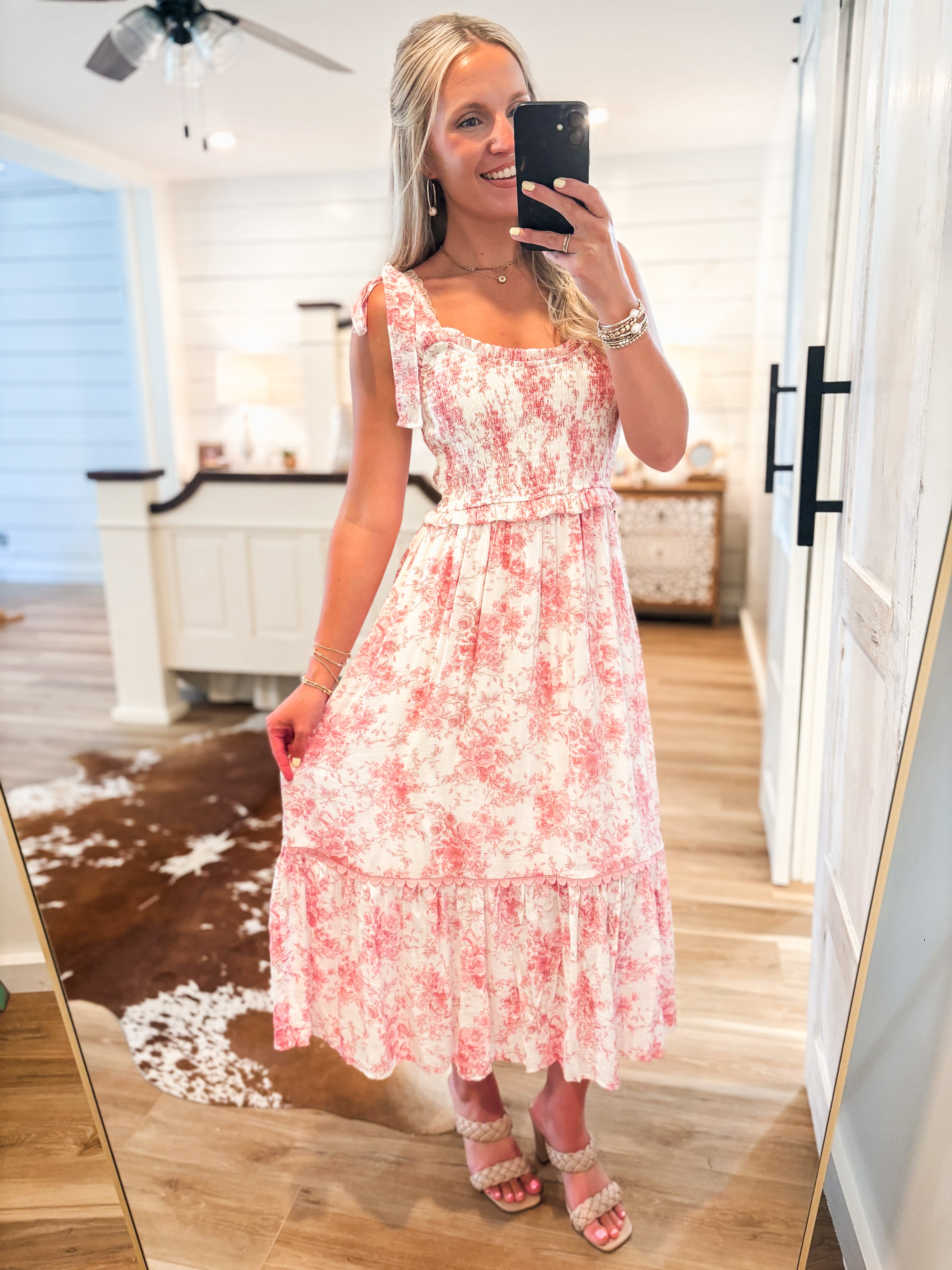 Perfect Potential Mauve Floral Midi Dress