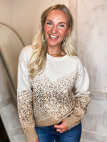 Load image into Gallery viewer, Sparkle In The Night Ivory Sequin Sweater
