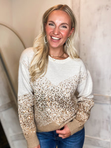 Sparkle In The Night Ivory Sequin Sweater