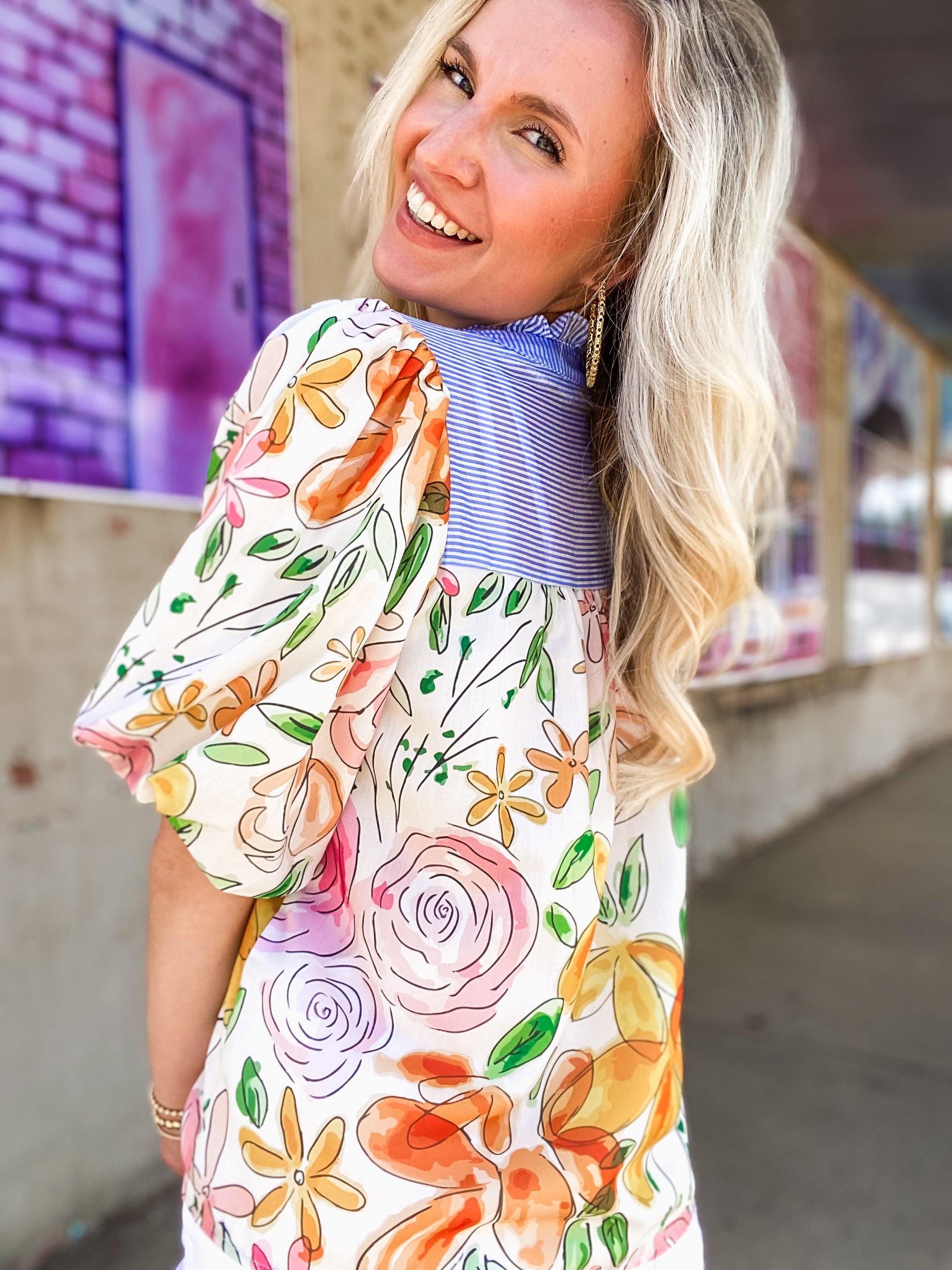 Pickin' Petals Floral THML Blouse