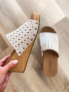 Vacation White Corkys Wedge