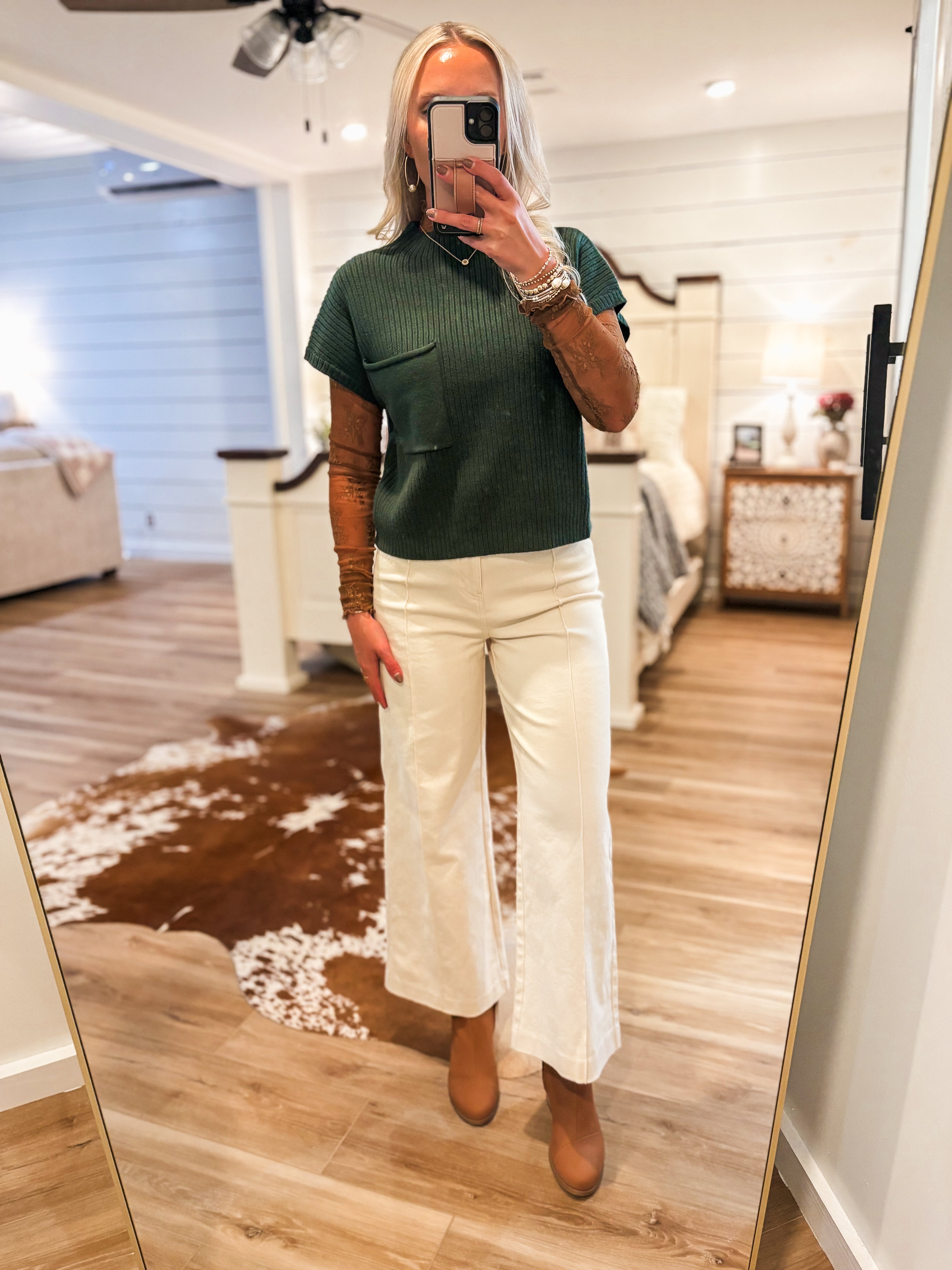Feeling Better Hunter Green S/S Sweater