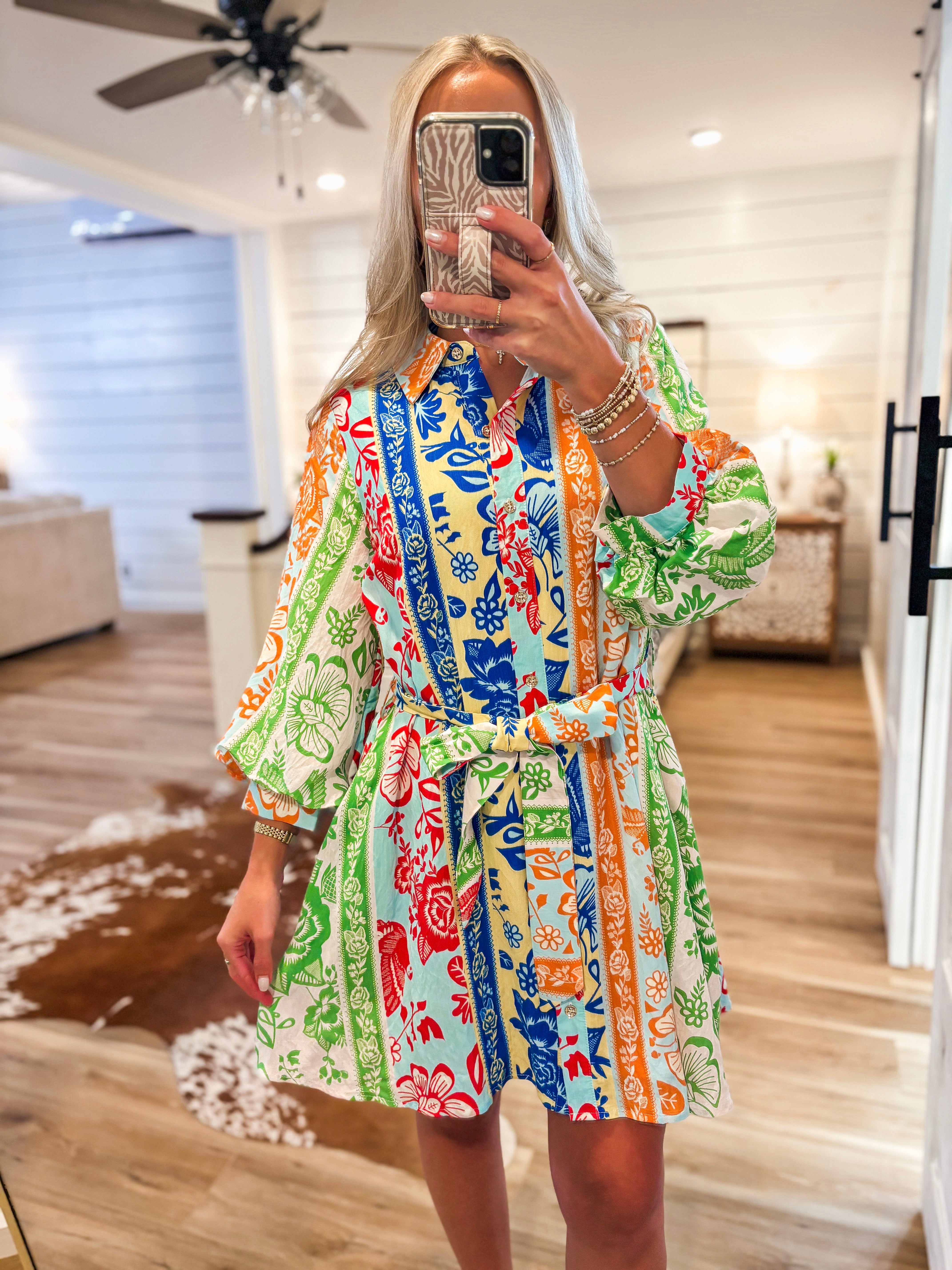 time to grow floral mini dress Has Come Multi Botanical L Slight Stretch 0-3 months:4 years @ NY Resort Life Strapless Belted
