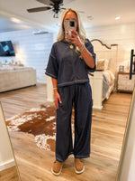 Load image into Gallery viewer, Sitting On Go Denim Tee &amp; Lounge Pant Set
