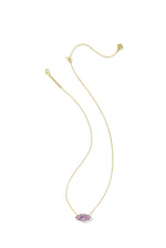 Load image into Gallery viewer, Lindy Rae Elisa Violet Crystal Gold Pendant Necklace
