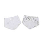 Load image into Gallery viewer, 2-pack Bandana Bibs - Bows/Rose Trellis
