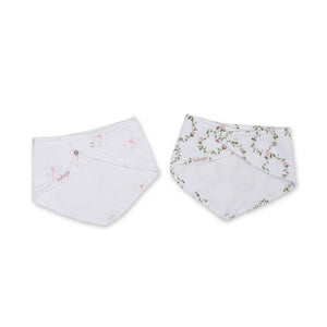 2-pack Bandana Bibs - Bows/Rose Trellis