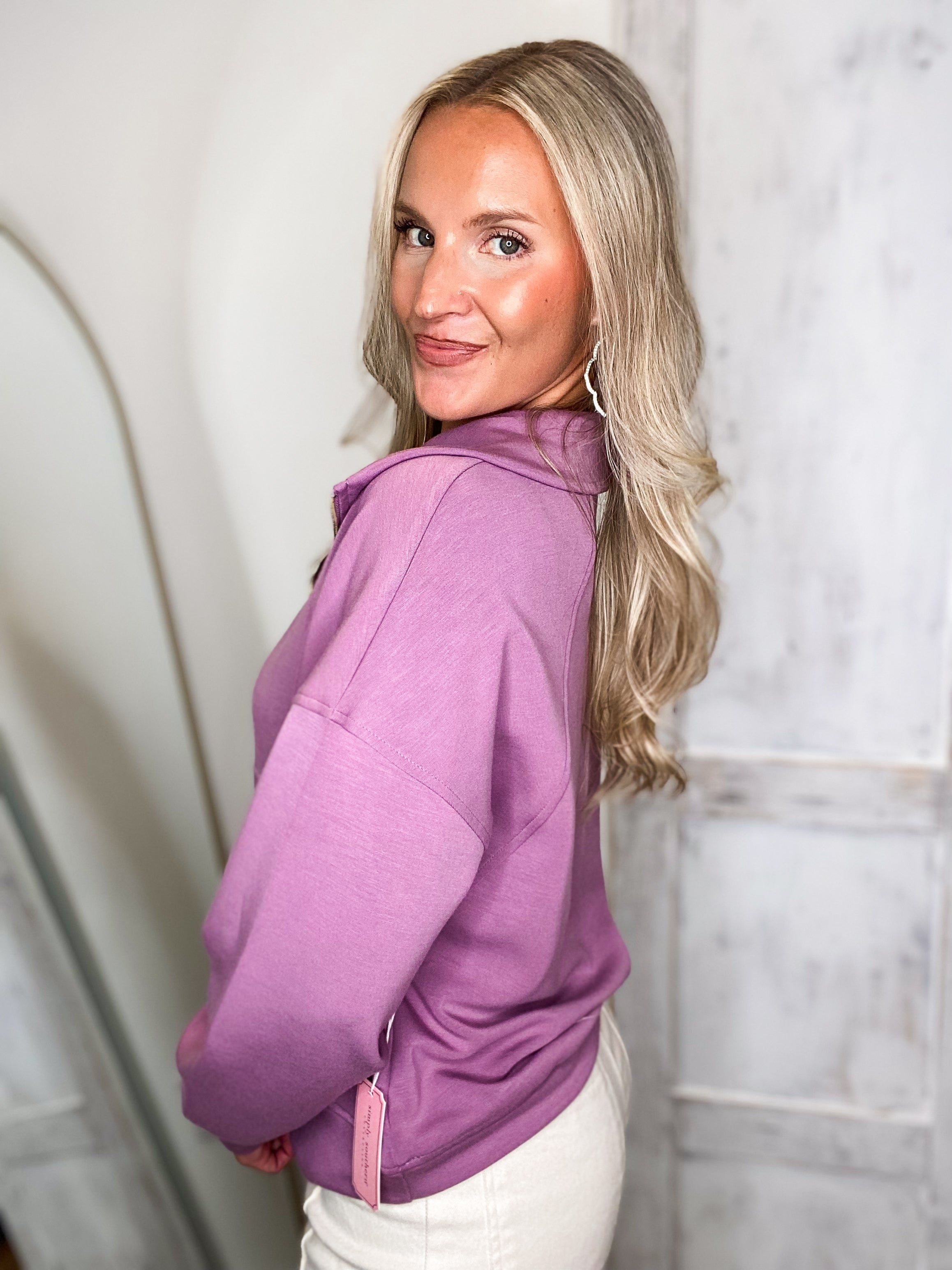 Simply Southern Grape Quarter Zip Pullover